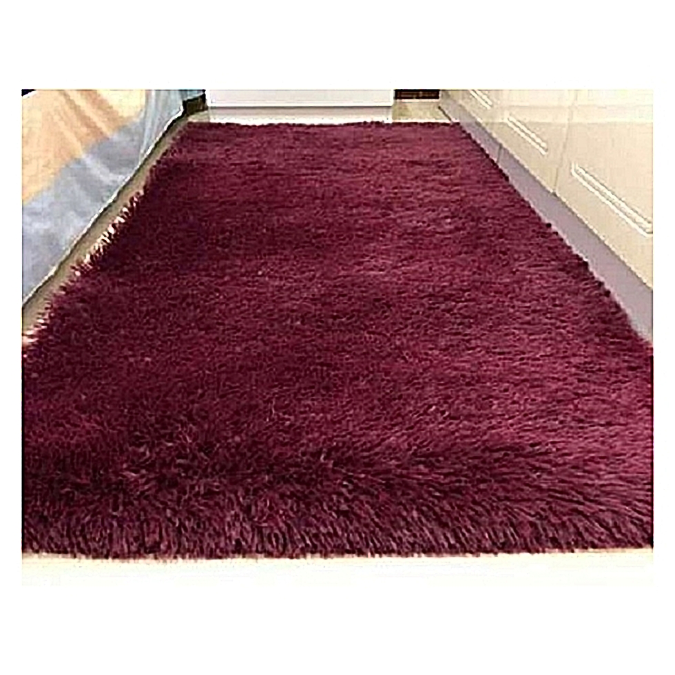 5 BY 8 FLUFFY CARPETS(MAROON)