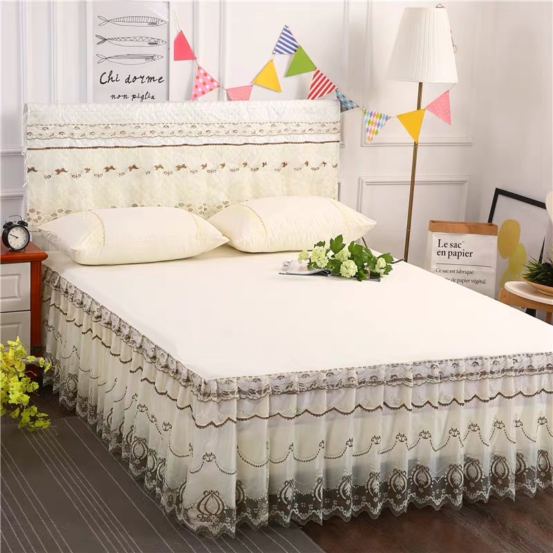 4*6 3PC BED SKIRT(CREAM)