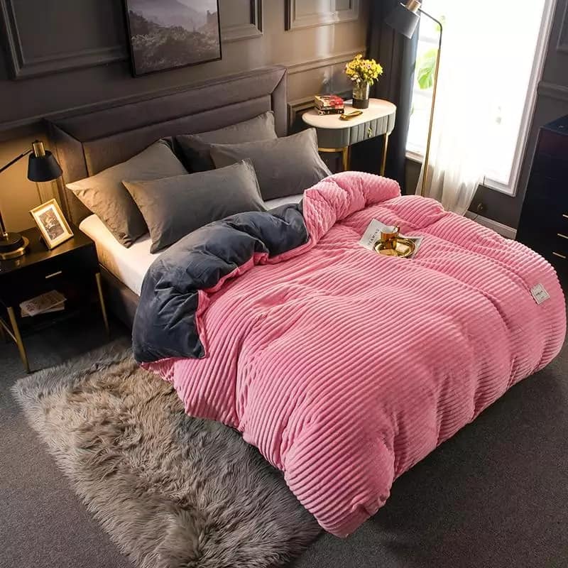 4Pc Crystal Velvet Fleece Duvet (6x6 Pink)