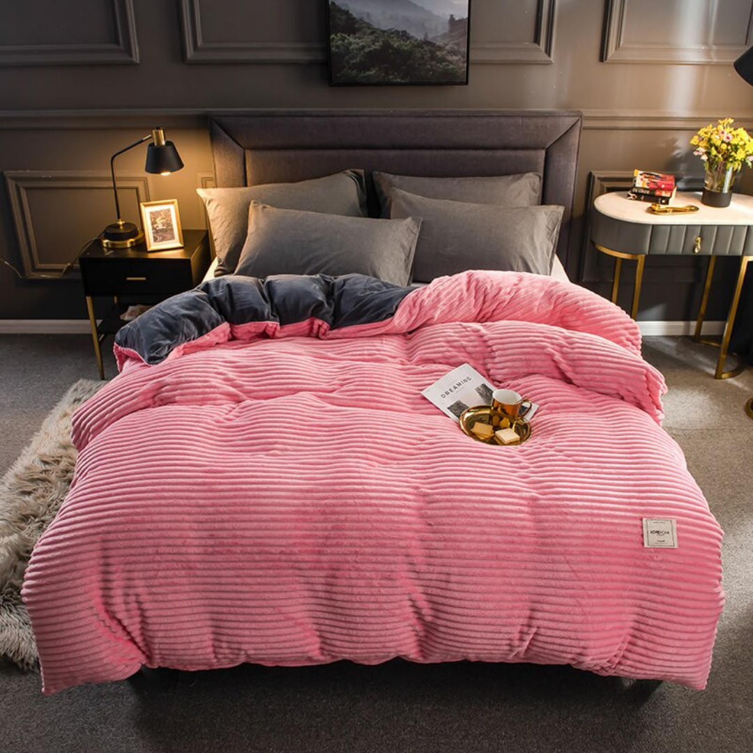 4Pc Velvet Fleece Duvet (6x6 Pink)