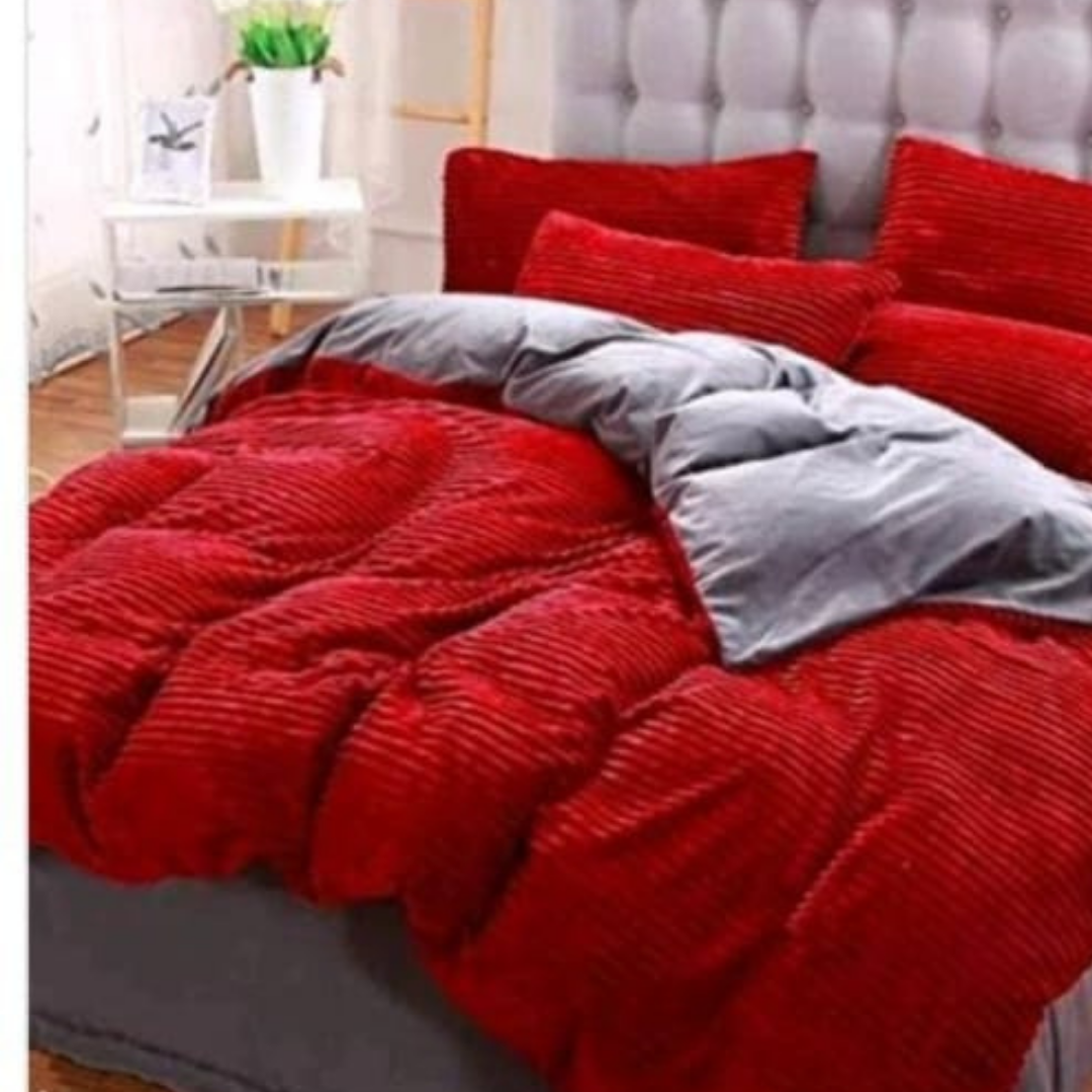 4Pc Velvet Fleece Duvet (5x6 Red)