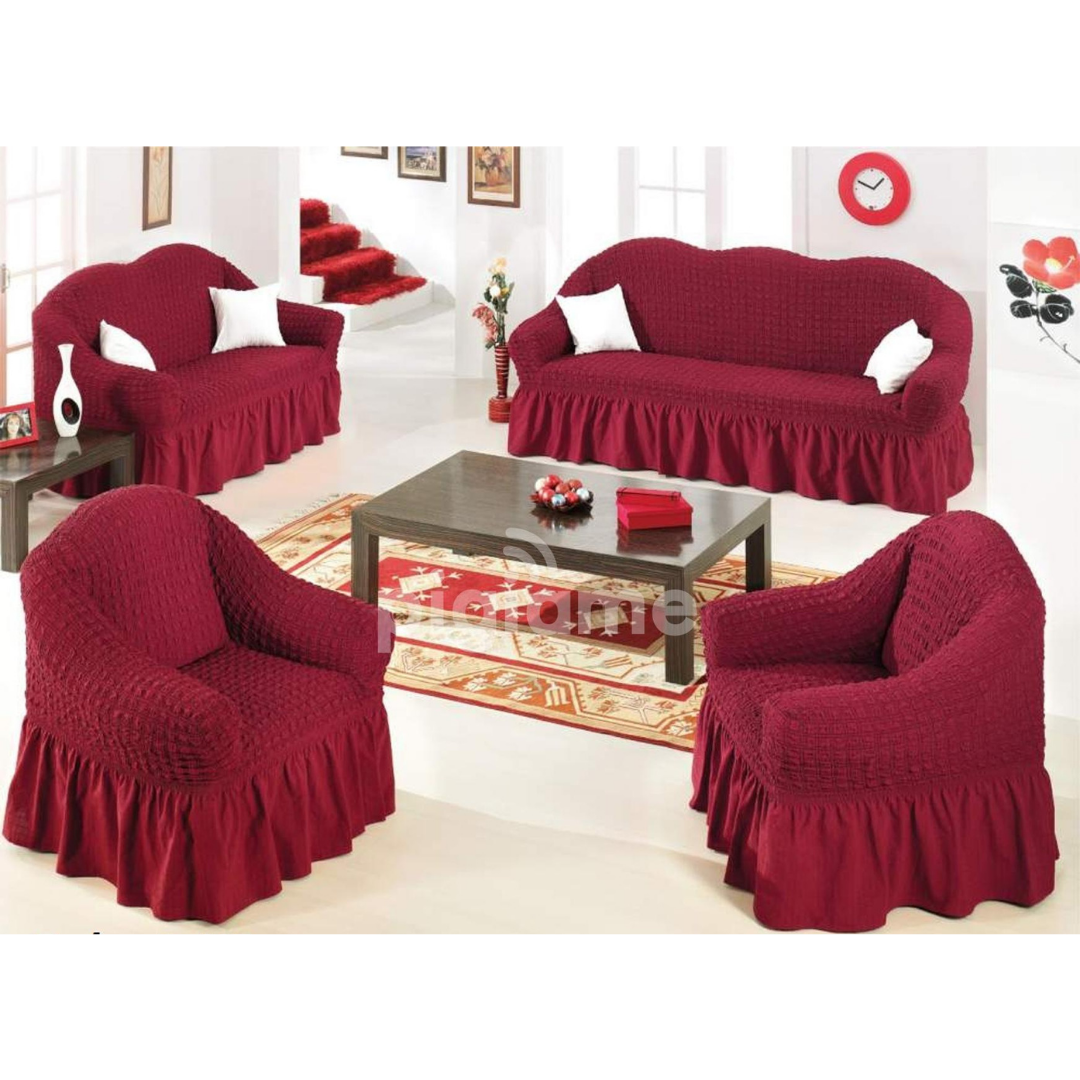 Turkish Sofa Covers(3+1+1)Maroon