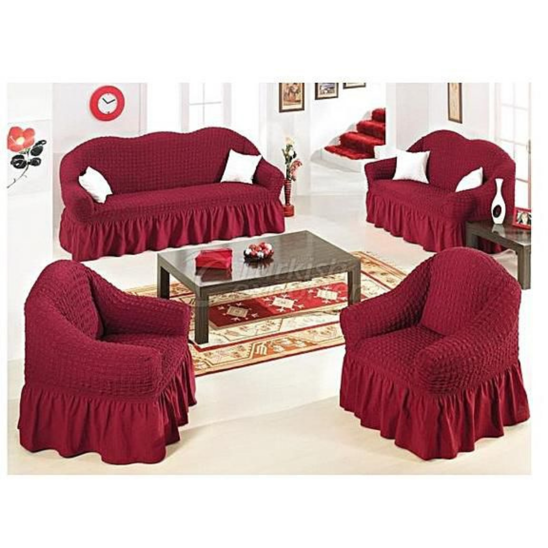 Turkish Sofa Set Covers(3+2+1+1)Maroon