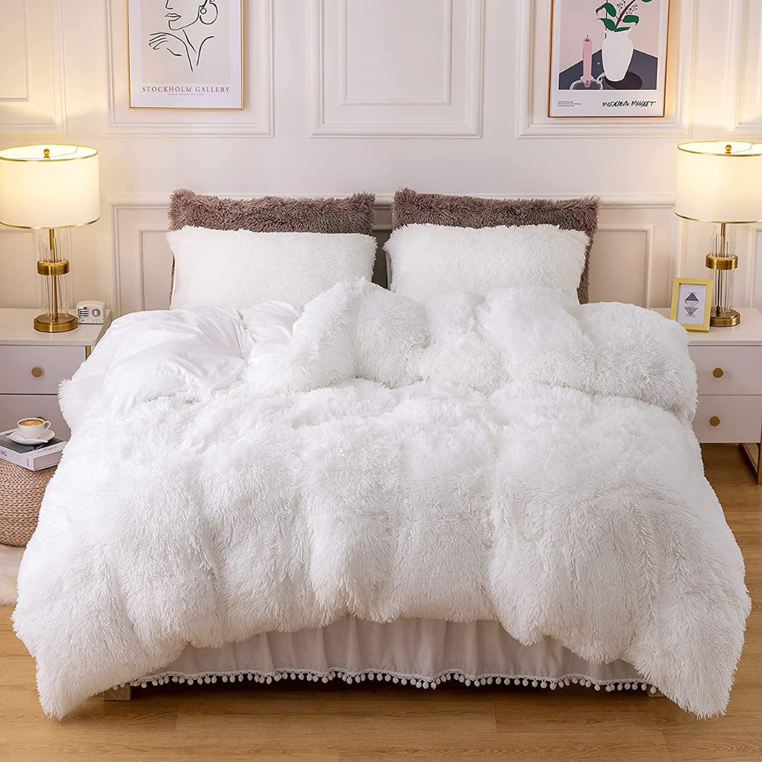 6Pc Fluffy Duvet (White)