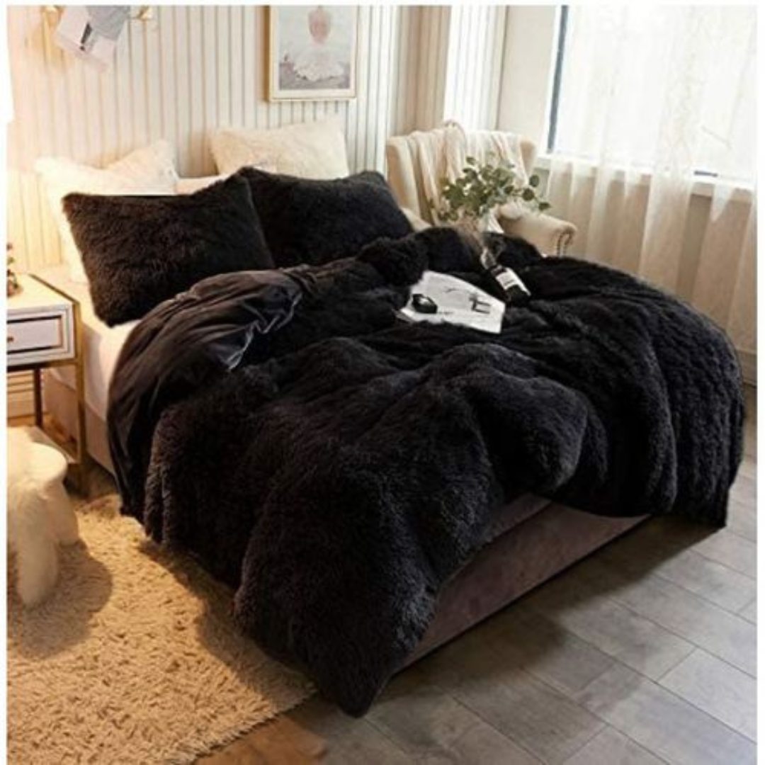 6Pc Fluffy Duvet (Black)