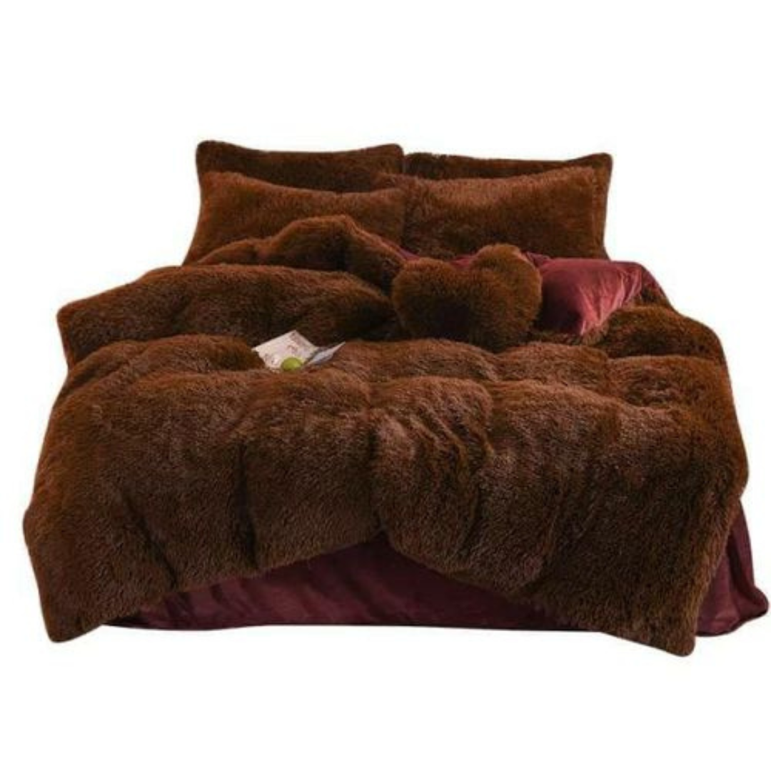 6Pc Fluffy Duvet (Chocolate)