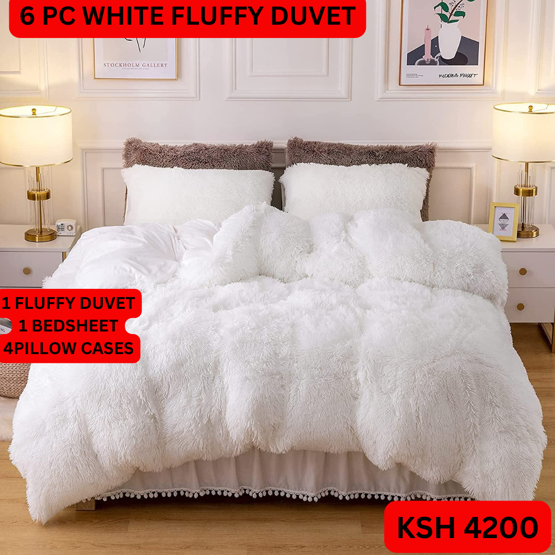 6Piece Fluffy Duvet ( White) 
