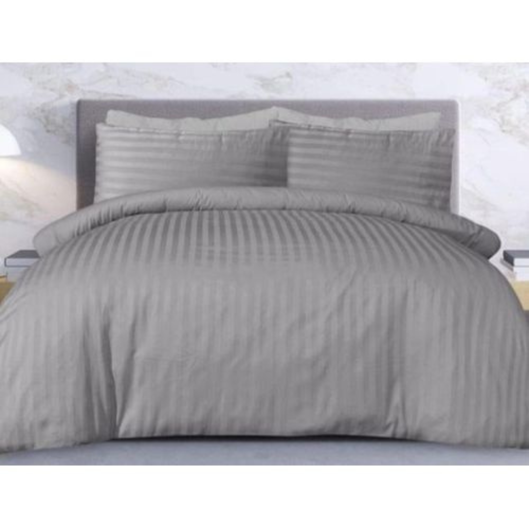 4 Pc Striped Binded Duvet (6x6 Grey)  
